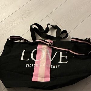 Victoria's Secret Love Black and Pink Travel Bag